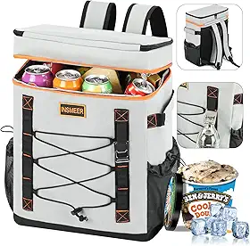 INSMEER Mochila Termica, 50 Latas Bolsa Termica Isotérmico Grande Caixa Termca Cooler Sacola Para acampamento, Mochila para Feminina Masculino Praia