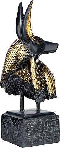 Miniatura 8 de Design Toscano AH262223 Anubis Dios del Antiguo Egipto - Estatua de busto, 18 pulgadas, poliresina, negro y dorado