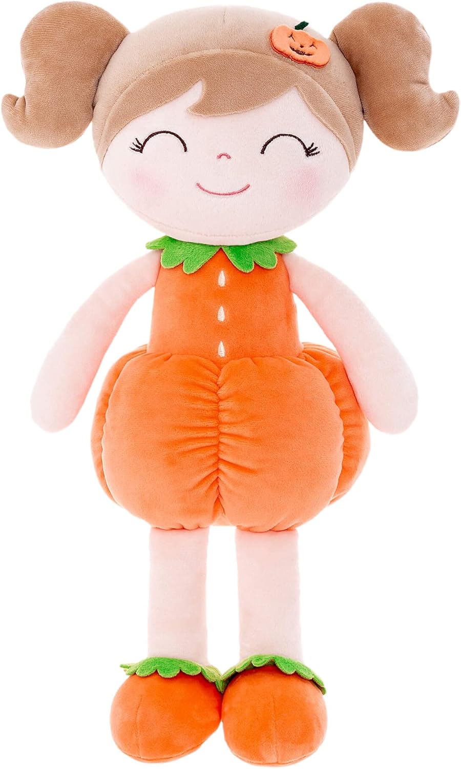 Gloveleya Dolls Halloween Pumpkin Baby Girl Gifts Plush Pumpkin Doll Soft Toys Orange 18 inches