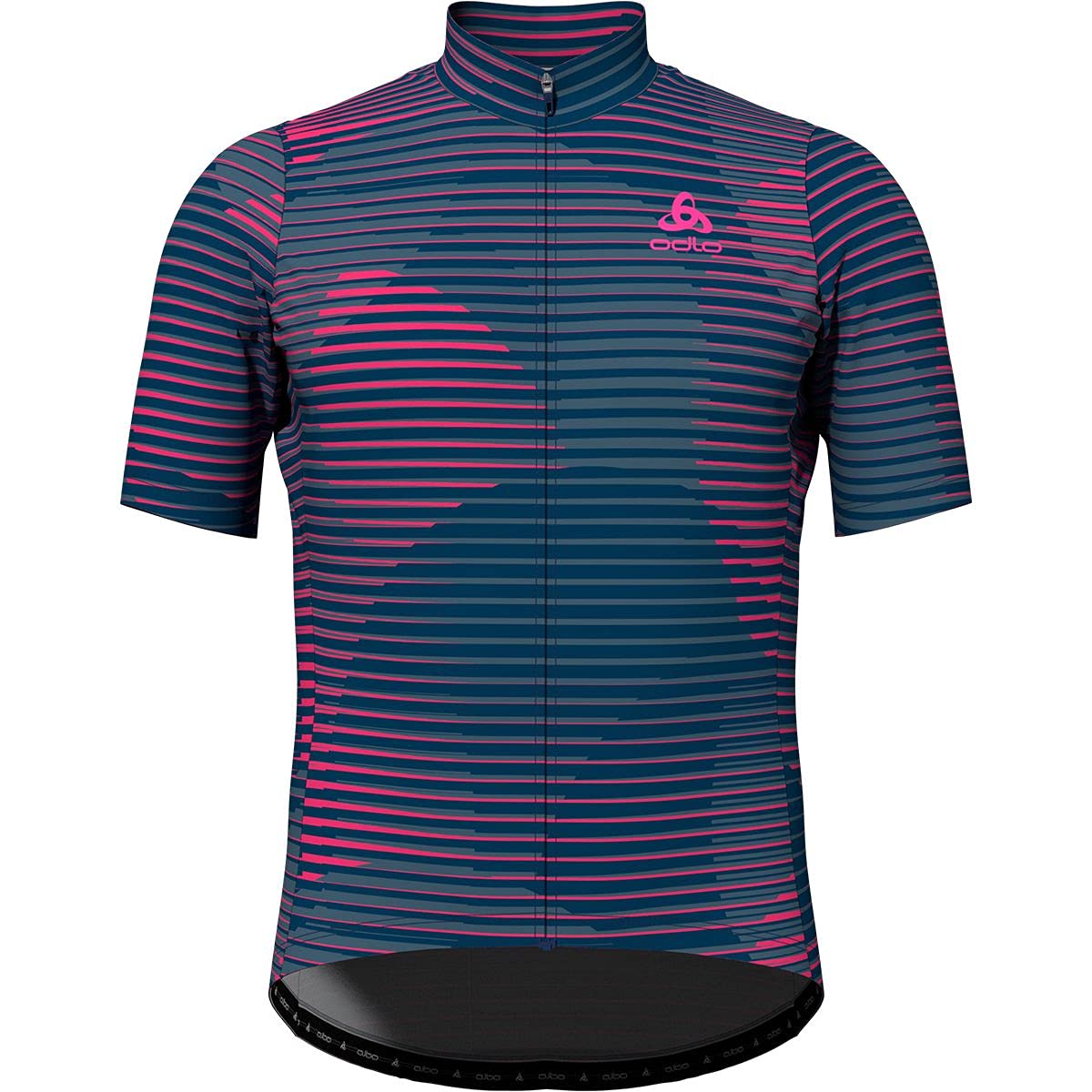 Odlo Męska Element Stand-up Collar Full Zip Longsleeve T-Shirt, Estate Blue-China Blue-Beetroot Purple, M
