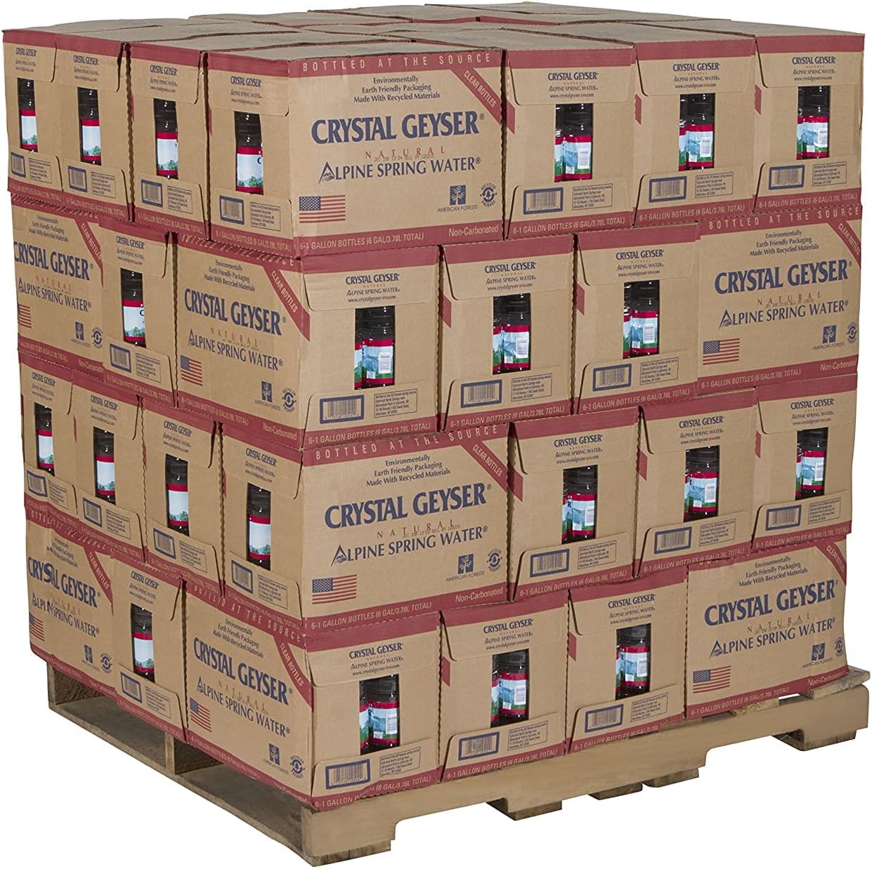 SINCE 1977 Pallet Of 48 Cases Of Alpine 100% Natural Spring Water, 1 Gallon Bottles, Bottled at The Source, 128 Fl Oz (Pack of 288), (CGW12514PL)