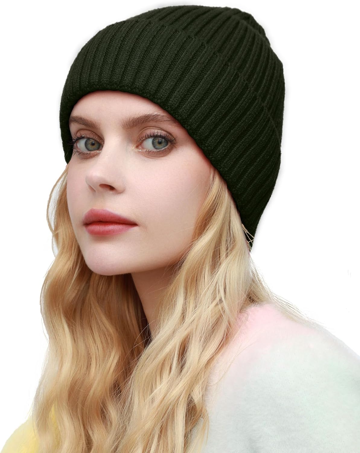 ROYBENS Warm Beanie for Men Women, Thick Fleece Lined Knit Winter Hats Wool Cuffed Fisherman Beanies Cold Weather Skull Cap - Image 7