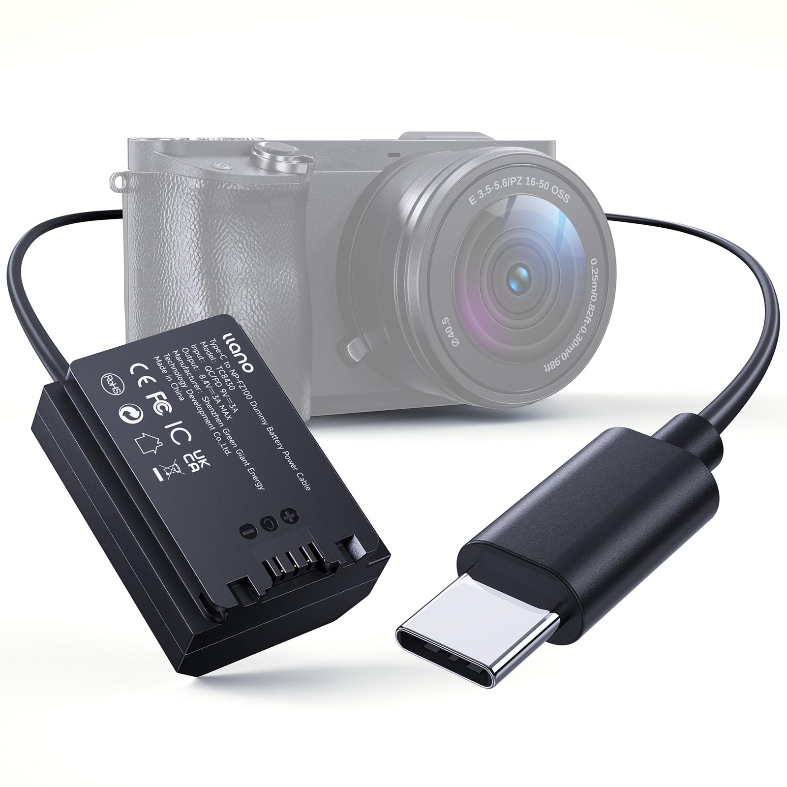 Amazon.com : llano NP-FZ100 Dummy Battery USB-C PD Power Kit – for