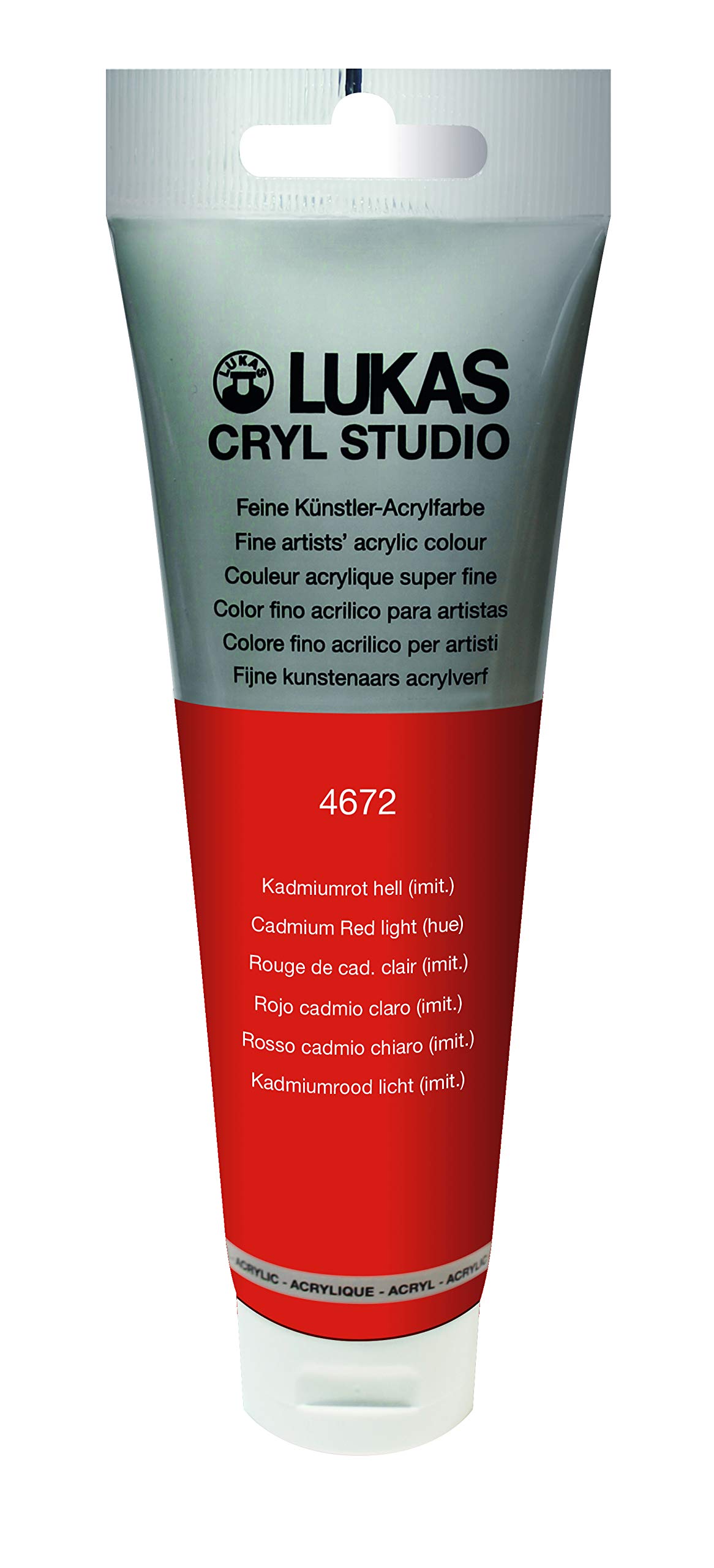 Peinture acrylique Lukas Cryl Studio 125 ml au fort pouvoir couvrant Rouge cadmium