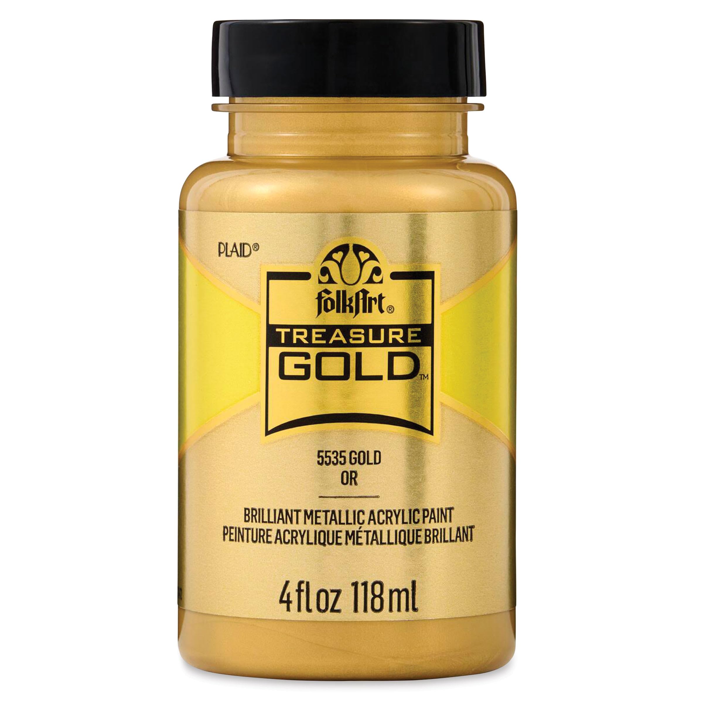 Gold Treasure Brilliant Metallic Paint, 4 oz