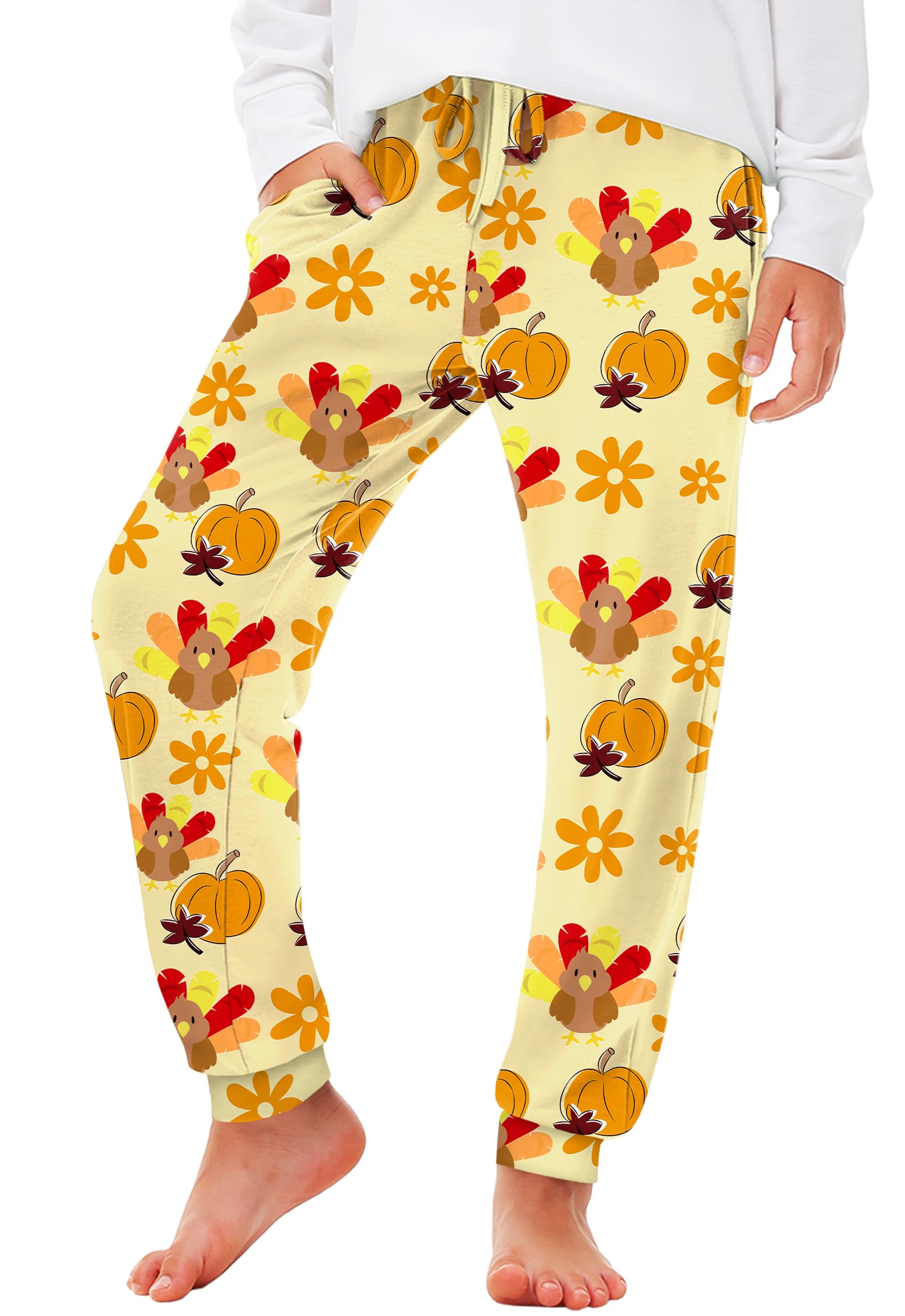 Deerose 4th of July Pants American Flag Drawstring Sweatpants with Pockets 5-14 Years