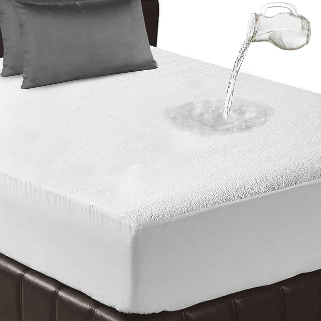 Bedlix Cot Bed Mattress Protector Ultra Soft and Extra Deep 15cm Terry Towel Waterproof Mattress Protector Topper -Super Absorbent and Machine Washable Fitted Sheets Cot Bed (140x70cm)