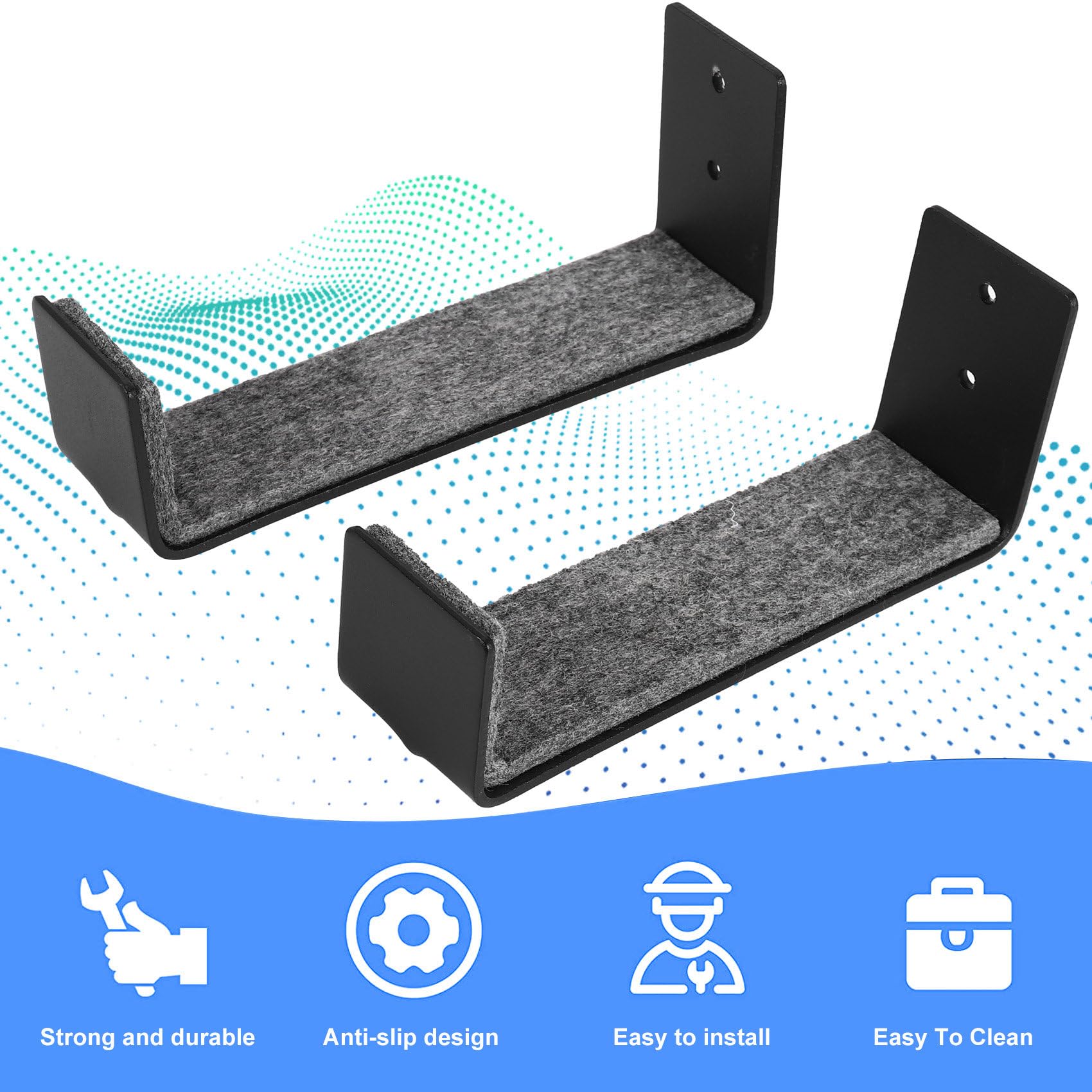 Bloepum 1Pair Hot Surfboard SUP Mount Rack,Kayak Boat Wall Rack Black
