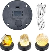 luolety LED Forgó Kiállítási Talp - Színes Fényekkel, 360 Fokos Forgatható Állvány Üveggömbhöz, Kristálygömbhöz, Ékszerekhez, USB/Elemes Műk 8