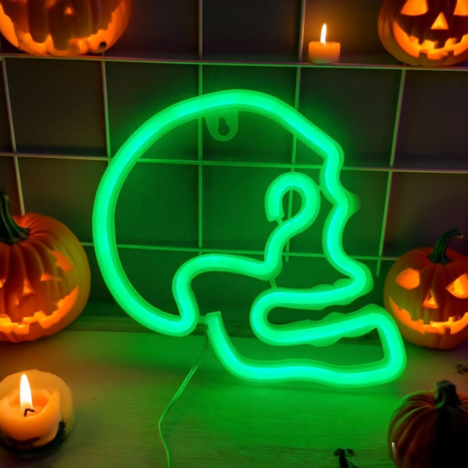 Neonowe znaki LED, lampa dekoracyjna w stylu Halloween, na walentynki, urodziny, wesele, przyjęcie, dekoracja domu, bateria i zasilanie USB, sztuka, dekoracja ścienna, 3 szt