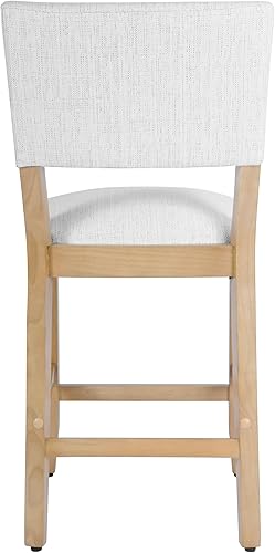 Miniatura 10 de HomePop Taburete de mostrador de respaldo abierto de 24 pulgadas, decoración del hogar, sillas de tela para comedor, cocina y sala de estar, tejido
