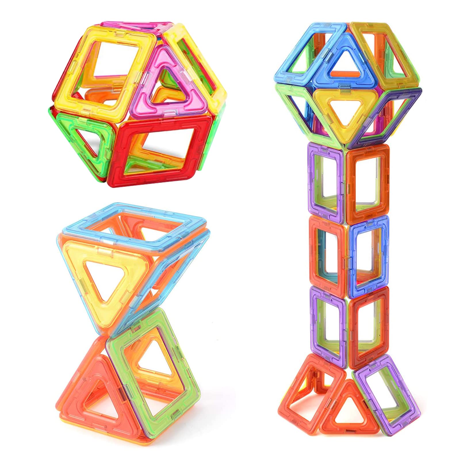 PALAMELA Magnetic Tiles Toys for 3 4 5 6 7 8 Years Old, 40 Pcs Magnetic Building Toys for Boys & Girls