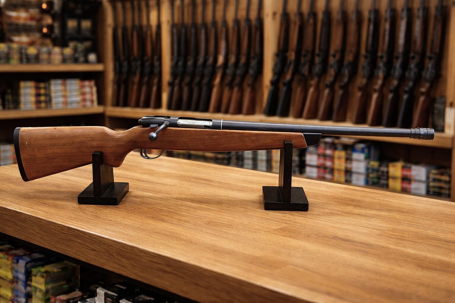 Clearco Soportes de exhibición de armas de madera rústica de ébano, soportes de exhibición para rifles, pistolas largas, armas de fuego, armas y coleccionables, para exhibiciones, espectáculos y