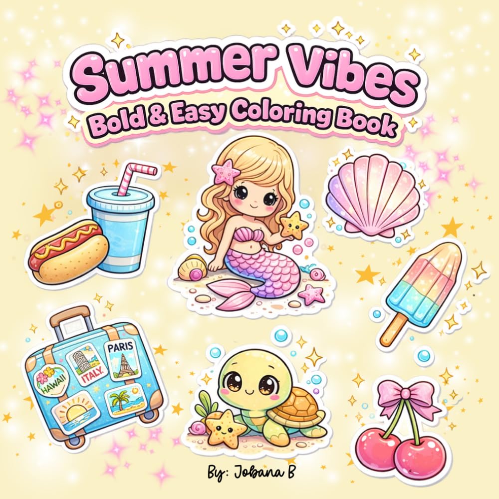 Summer Vibes Bold and Easy Coloring Book
