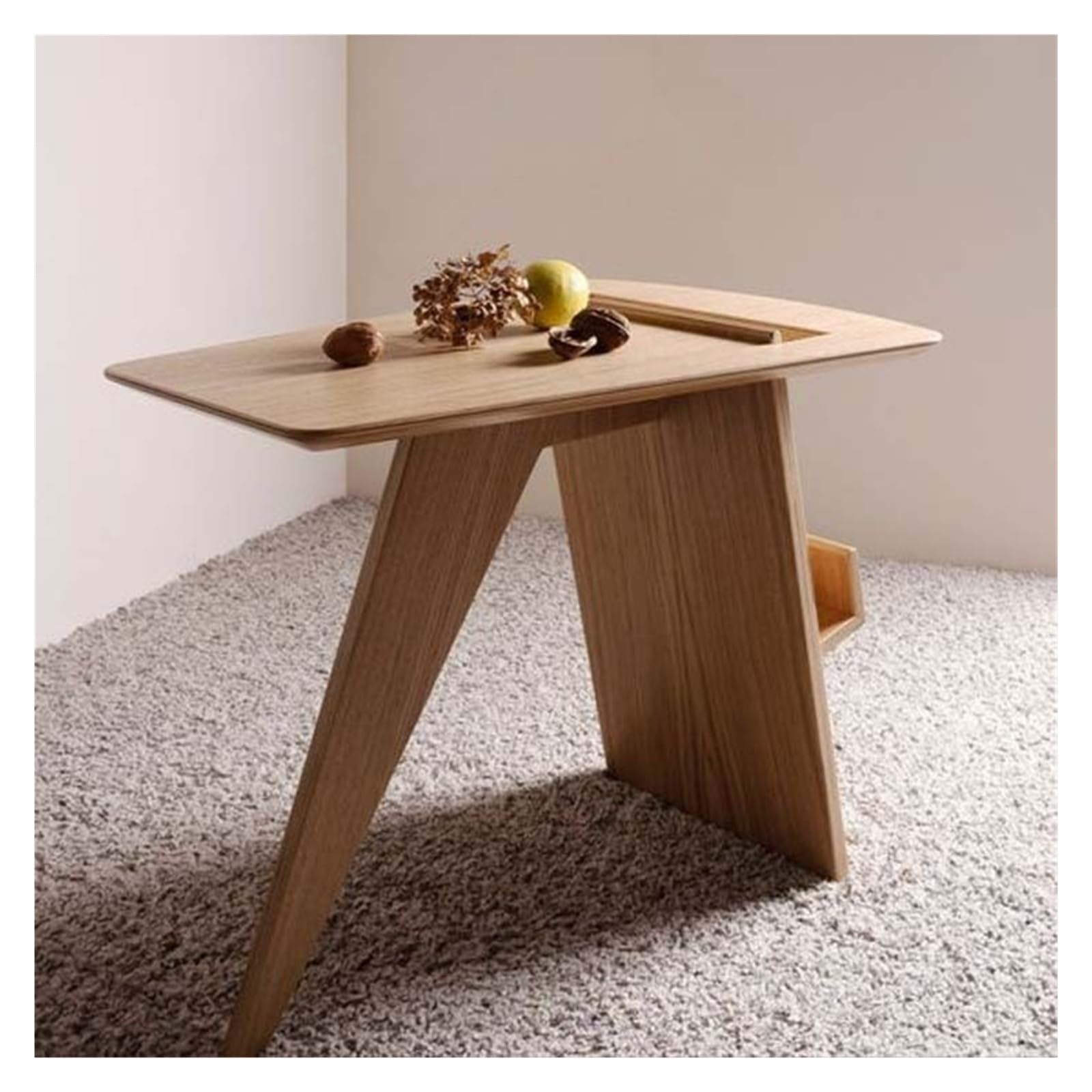 Table d'appoint de canapé en bois massif moderne pour salon et bureau