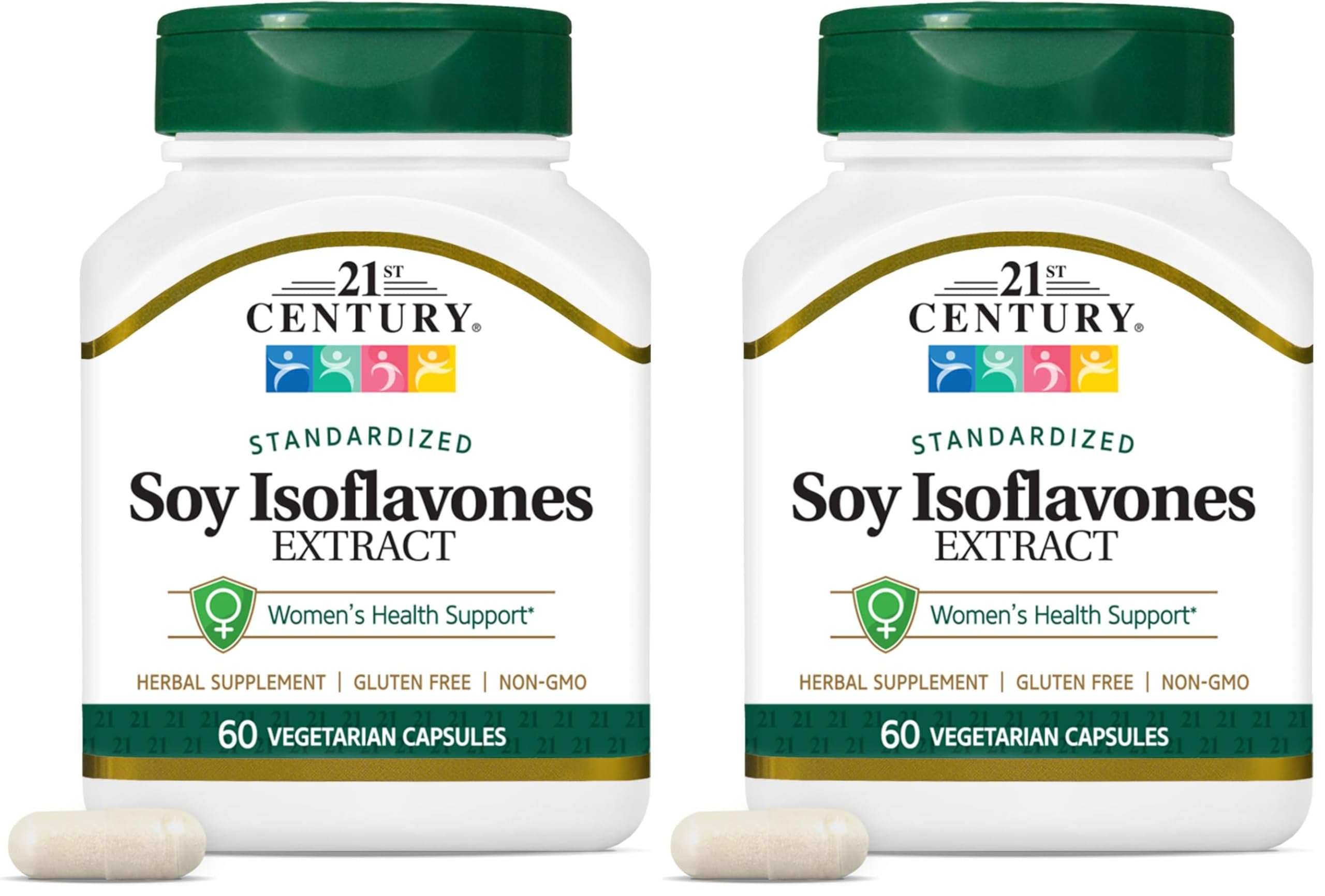 Soy Isoflavones Veg Capsules, 60Count (Pack of 2)