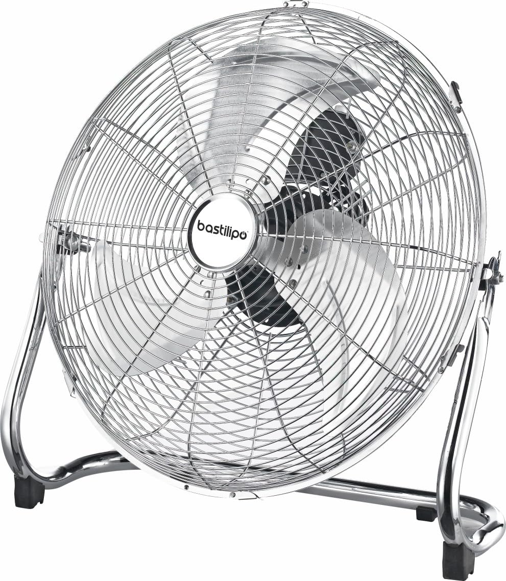 Bastilipo Mediterraneo Circolatore da 45 cm, testa orientabile, 120 W, Cromo, 3 velocità, cromato