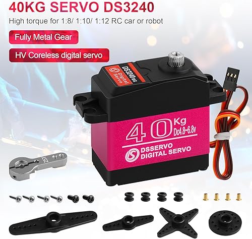 Miniatura 2 de 88.2 lbs Servo Digital Servo Digital Servo Full Metal Gear Impermeable con Servo Bocina 25T Compatible con 18, 110, 112 RC Car Crawler Robot Control
