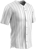 CHAMPRO Ace Unisex Adult Polyester Button-Front Baseball Jersey - Comfortable, Customizable, Classic Fit S-4XL