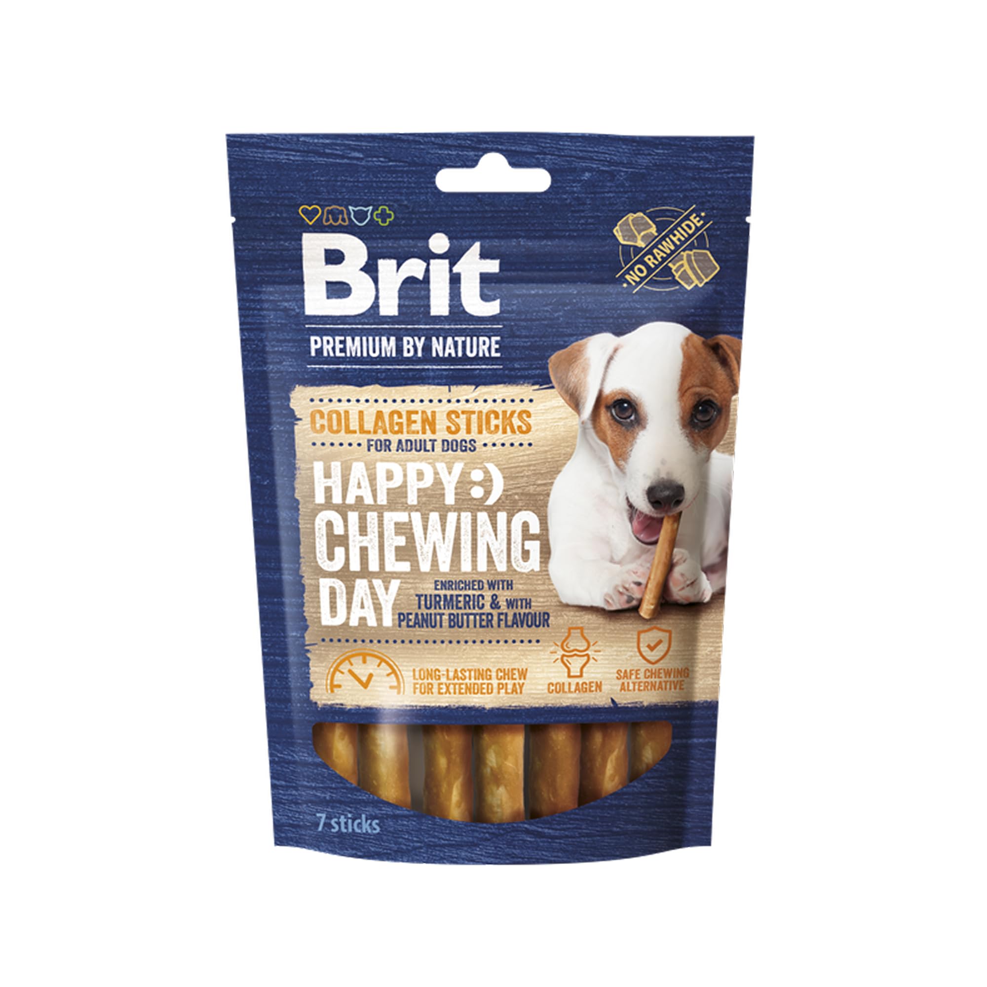 Brit Premium by Nature Lot de 7 bâtonnets de collagène à mâcher pour Chien, collagène de bœuf et Beurre d'arachide