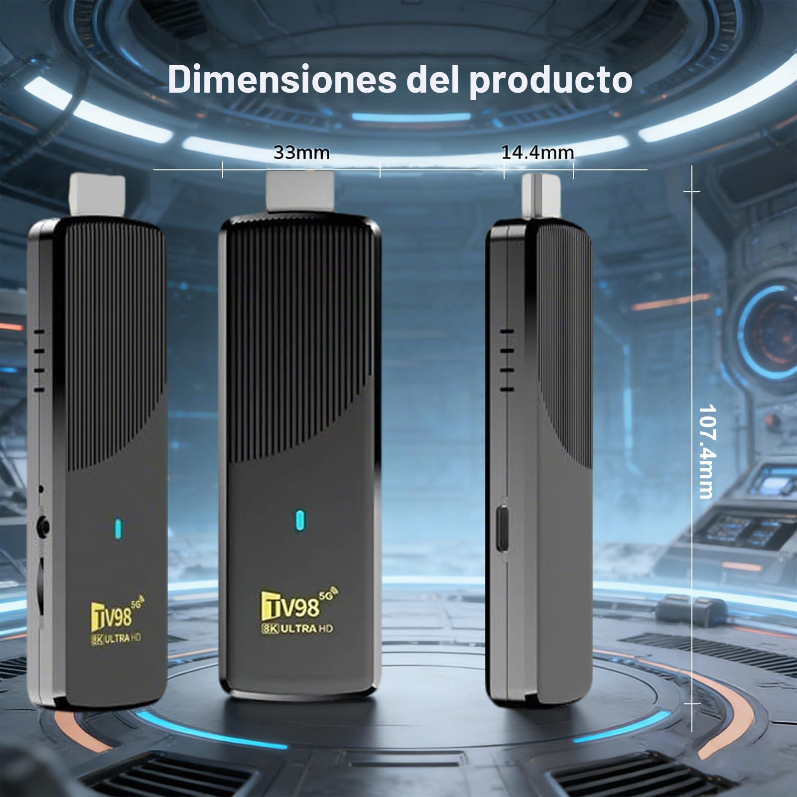 Streaming Android 14.0 TV Stick soporta 2.4G/5G Wi-Fi Bluetooth