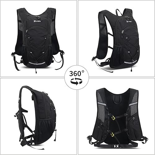 Miniatura 8 de DOJUNS Mochila de senderismo ligera Mochila de viaje 20L impermeable Mochila de senderismo Mochila de camping para hombres y mujeres (negro)