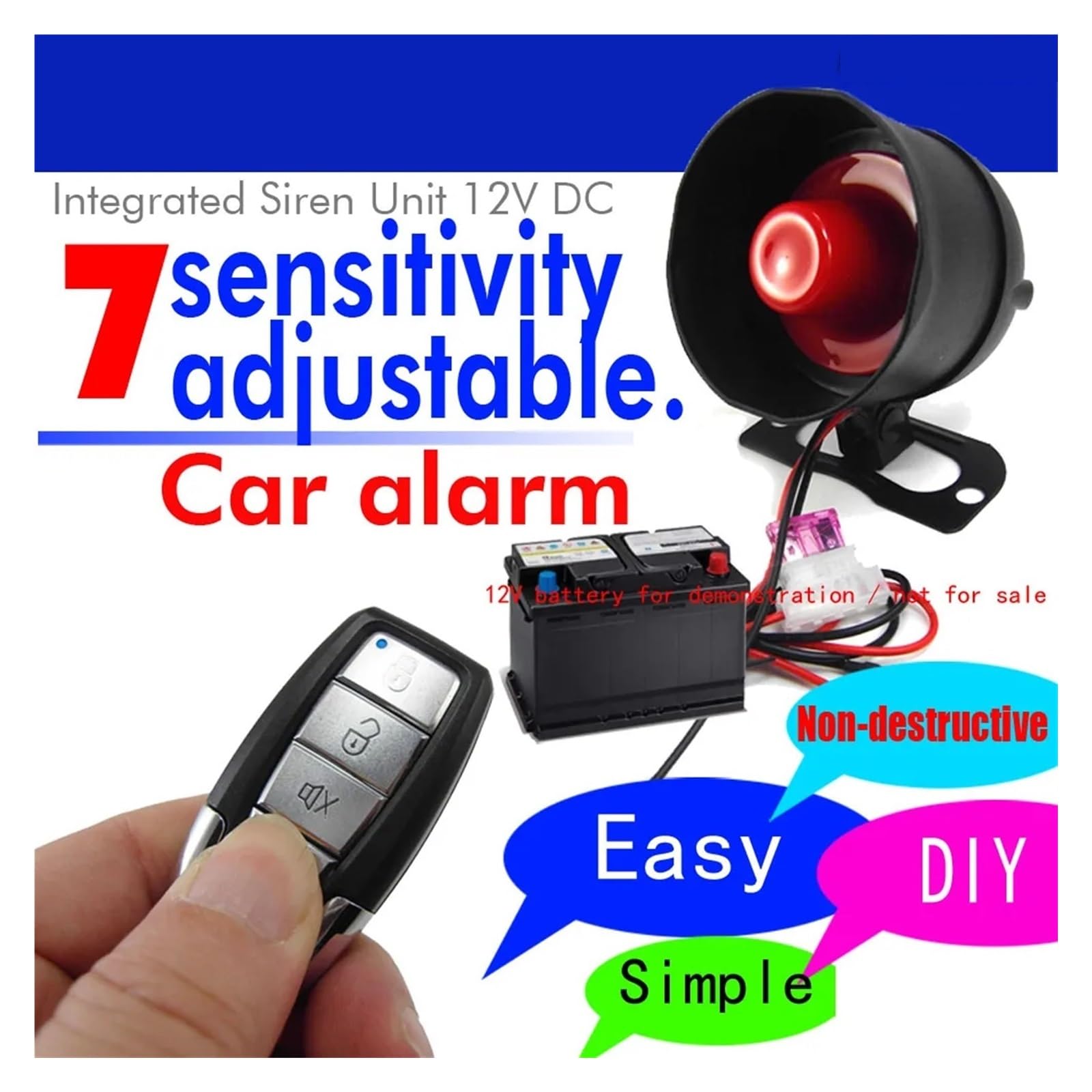 Dispositivos de Alarma universales for Coche, Dispositivo unidireccional for, Sistema por vibración for, Motocicleta, camión y autobús Fácil instalación y Amplia compatibilidad