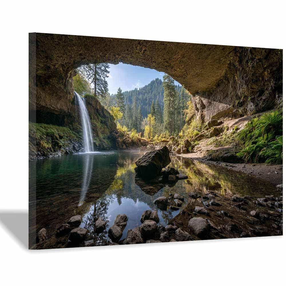 HOQIU Canvas Wall Art Bluebell Forests s Path canvas art, art print, house decor, bedroom wall decor above bed, prints for living room.(Multicolor)-70x100cm Framed