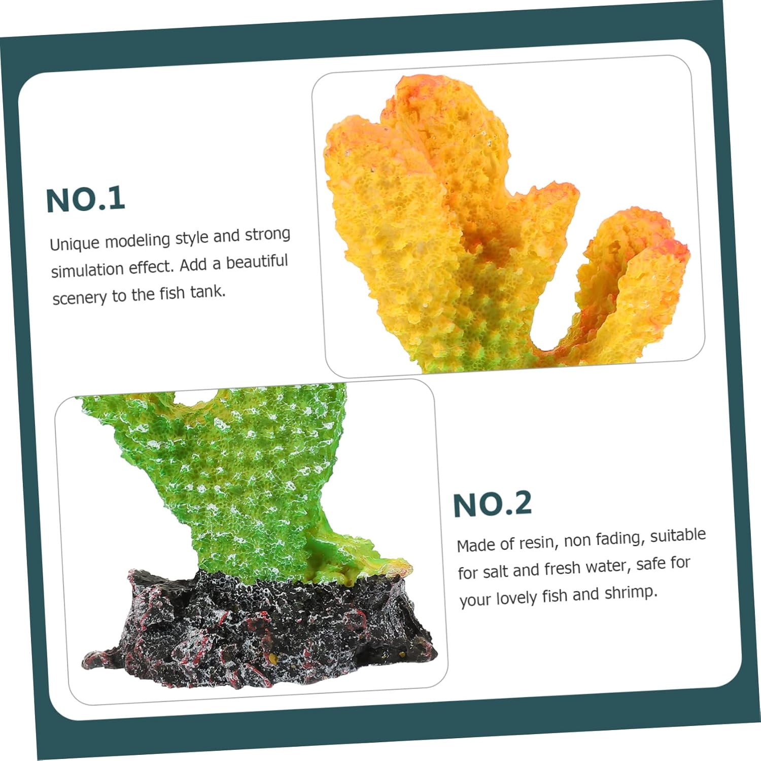 DOITOOL 3pcs Aquarium Ornaments Decor Artificial Coral Ornament Resin Fish Tank Supply The Mediterranean
