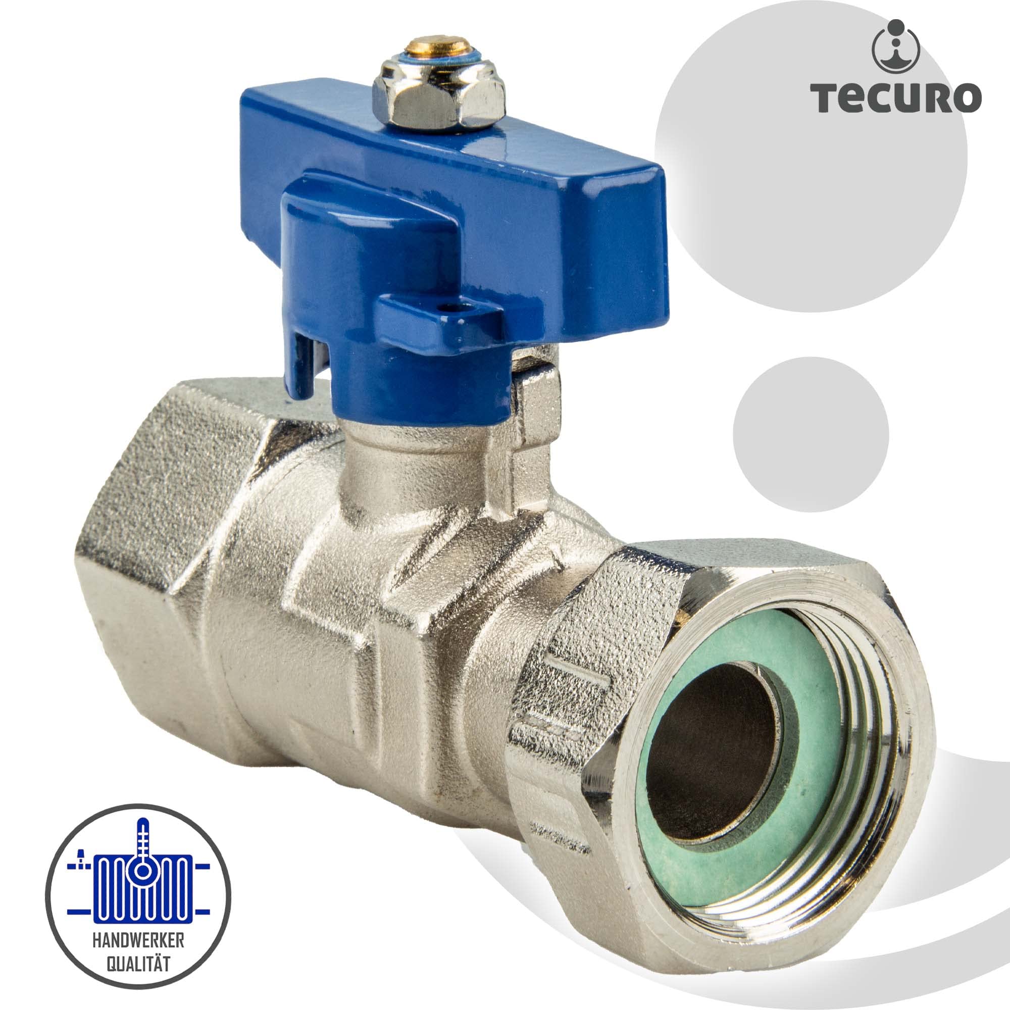 Valvola A Sfera PEX Con Attacco A Compressore Da 1/2 Pollice - Ottone DZR Antiruggine (10 Pezzi, Maniglia Blu) - 5