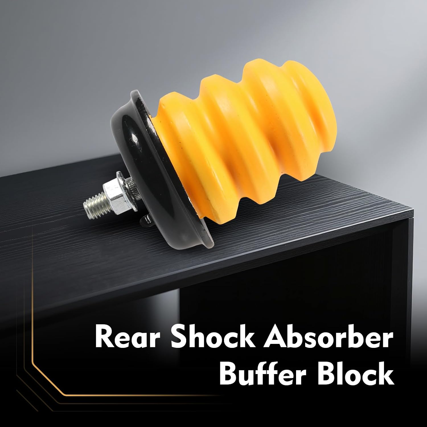 Fiknonk 2 PCS Rear Bump Stops for Suspension, Car Rear Axle Bumper Buffer Replacement with Nut, OEM 15712438, Compatible with Chevrolet Cadillac GMC Silverado 1500 2500 3500 (Yellow)