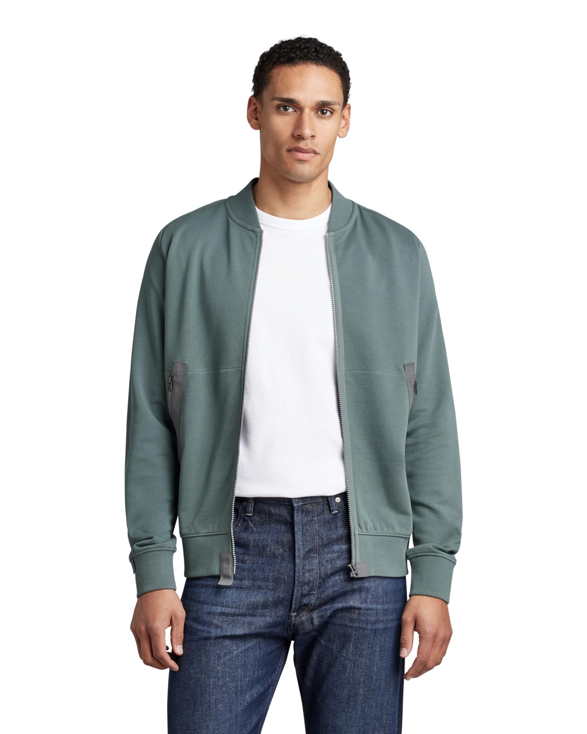 G-STAR RAW Men's Bomber Sweat Jacke, Green (grey moss D22326-B782-4752), S