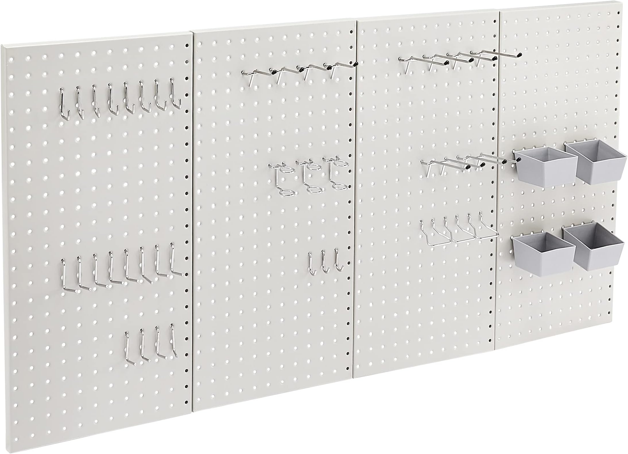 Amazon Basics Rectangular Metal Pegboard Kit – 48 Pieces, Gray