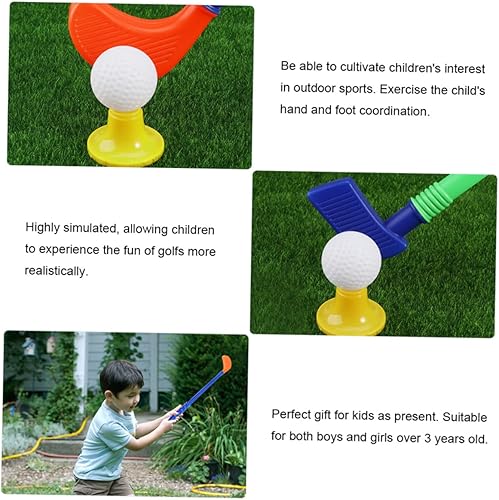 Miniatura 8 de Boys and Toy Set for Indoor Play Fun Plastic Golfing Playthings for Ages 3-8 Includes Clubs Balls and Putting Mat Parent-Child Interactive Games