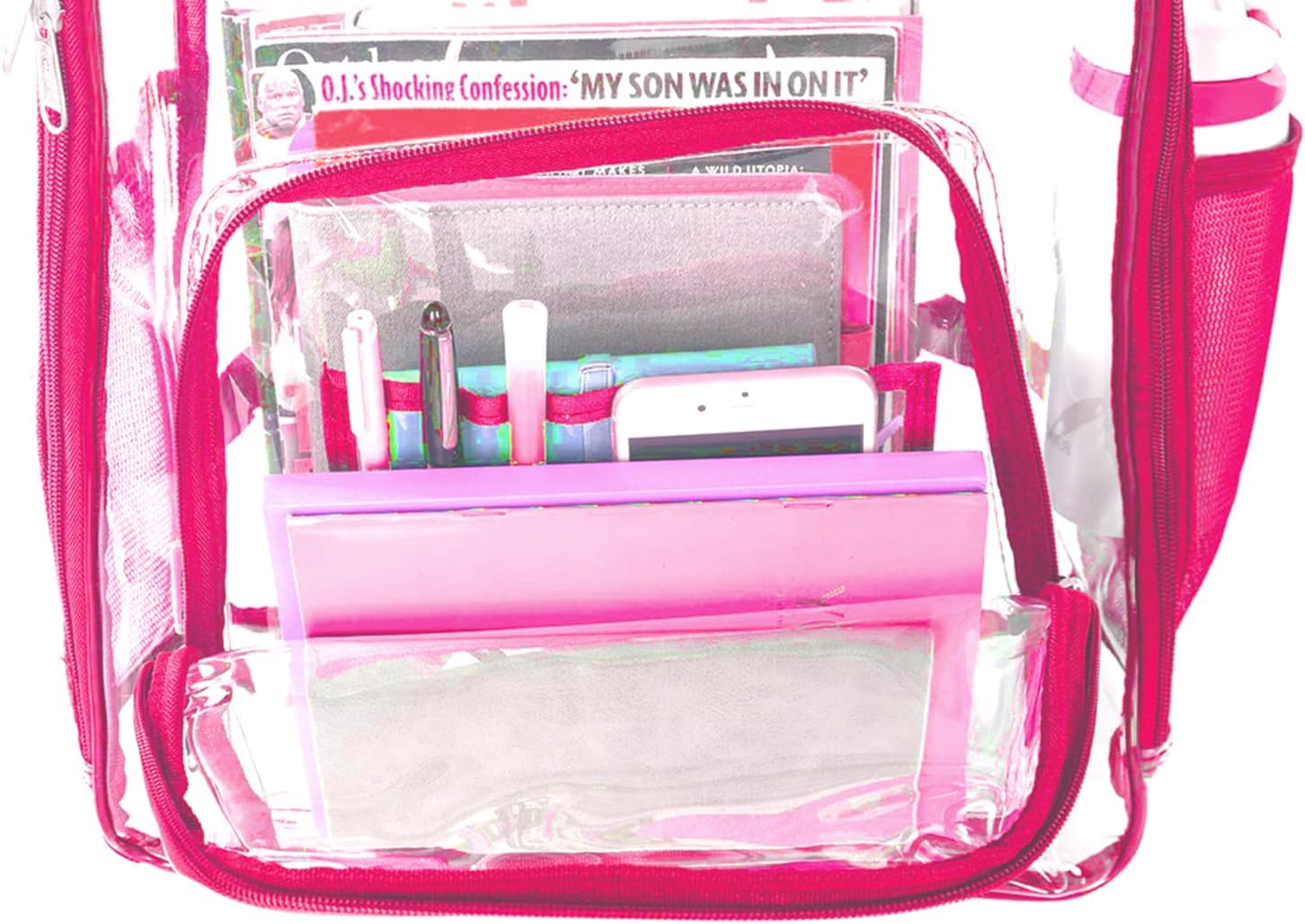 K-Cliffs Large Transparent Backpack Clear Heavy Duty School Bag Durable Student Bookbag See Through Vinyl Daypack Workbag - Image 6