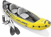 Vista 8 de Intex 68307EP Explorer K2 Juego de kayak inflable: incluye remos de aluminio de lujo de 86 pulgadas y bomba de alto rendimiento - PVC superfuerte