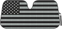 BDK American Flag Windshield Sunshade - Patriotic 4th of July Accordion Car Truck Sun Visor Cover, 58x28in UV Blocker
