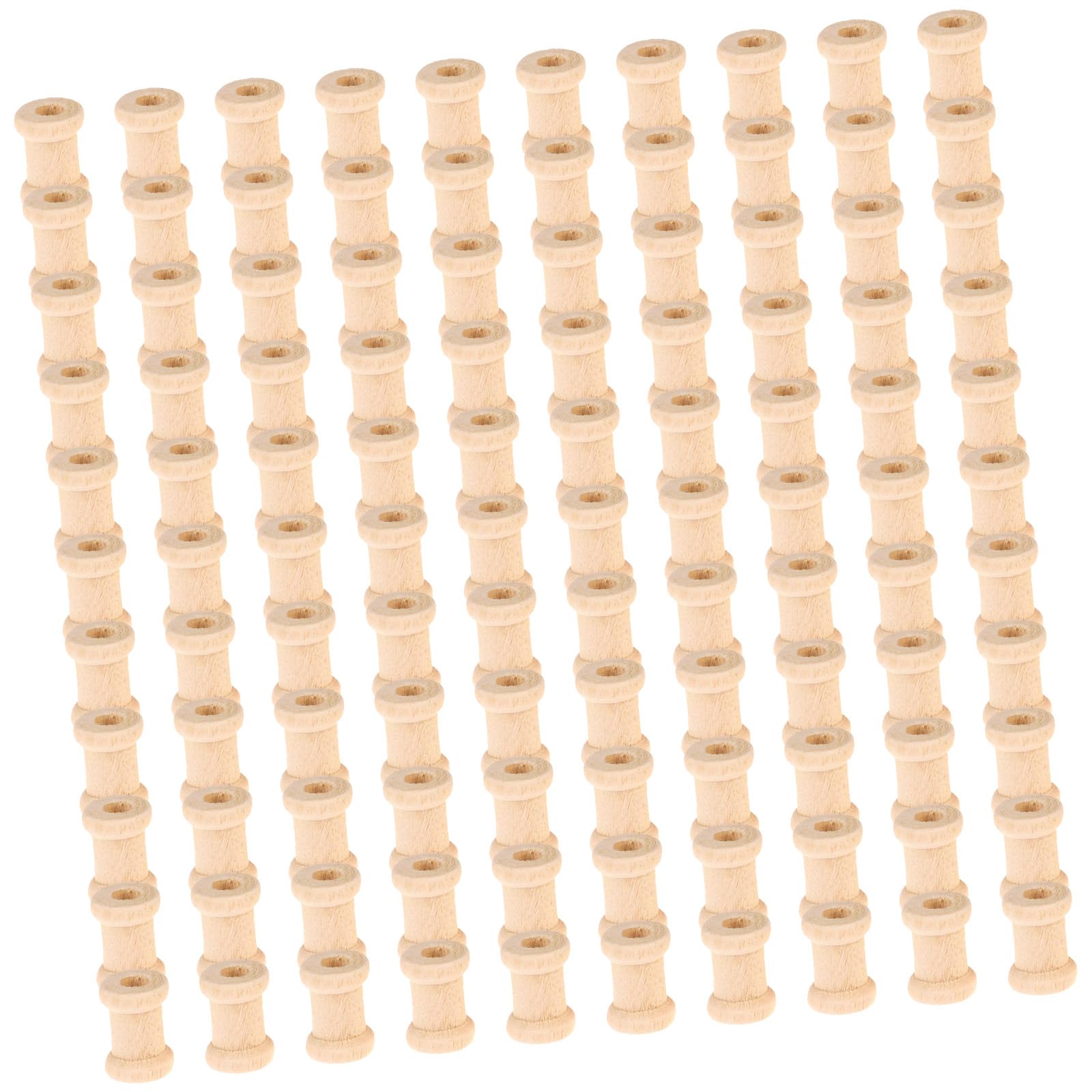 Kalttoy 100 Pcs Empty Sewing Spools Sewing Thread Ribbon Holder Wood Bobbins Wood Empty Spools Accessories