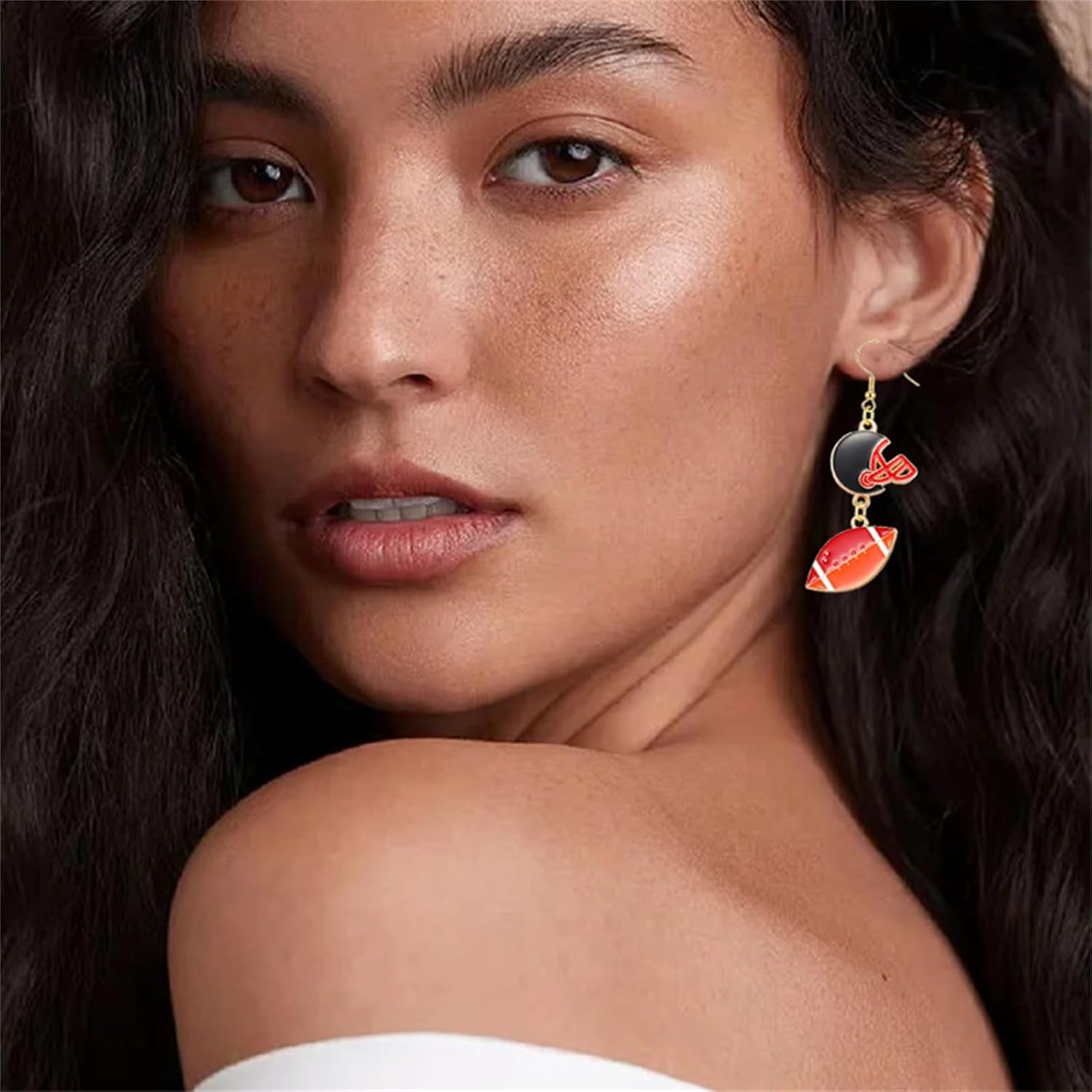 WCRAZYE Football Earrings for Women Unique Cute Lightweight Game Day Sport Rugby Helmet Jersey Dangle Earrings Team Outfits Accessories Party Favor Gifts - Image 5