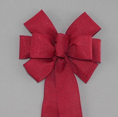 Miniatura 4 de Burgundy Rustic Wreath Bow - Fall Christmas Bow by Package Perfect Bows (8 inch bow)