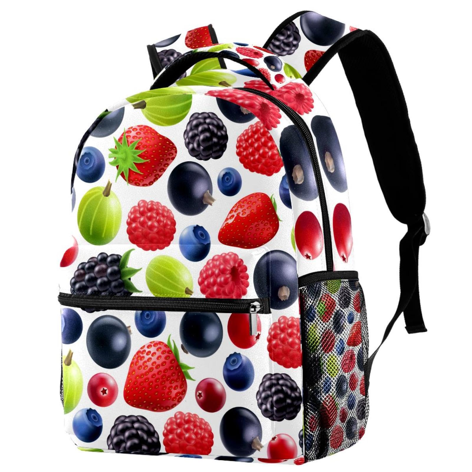 Sac à dos d'école multicolore myrtilles grand format pour adolescents