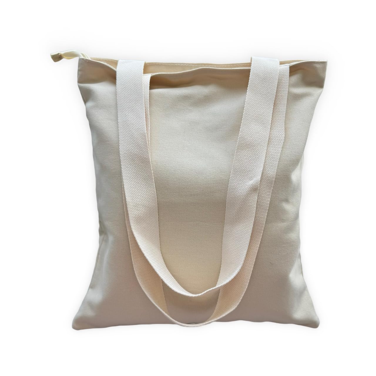 Augbunny 12OZ 100% Cotton Canvas Zipper Closure Lined Reusable Grocery Shopping Bag Beach Bag Daily Casual Multi Purpose Tote
