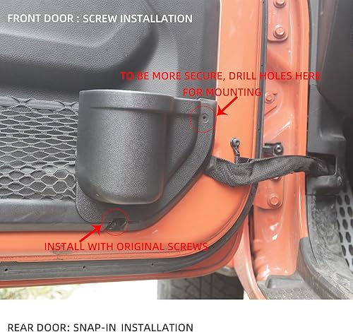 Miniatura 5 de 4 bolsillos de almacenamiento para puerta delantera y trasera, bandeja organizadora lateral para Jeep Wrangler JL JLU Rubicon Sport Sahara Gladiator