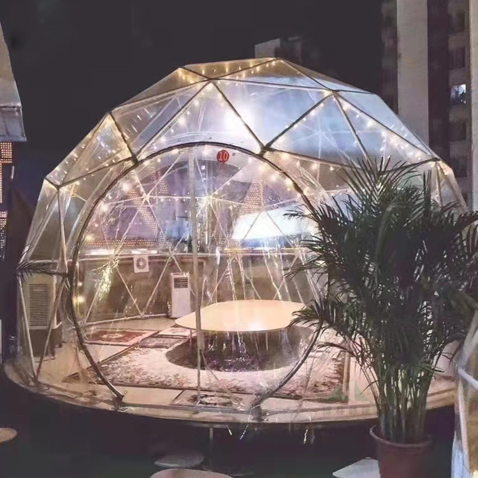 Tente Transparente, Tente à Bulles Transparente d'extérieur, Tente de Camping, dôme de Maison à Bulles, Tente Polyvalente Transparente de 12 x 12 x 7,2 Pieds pour Le Sport, Le Camping, Le Jardin
