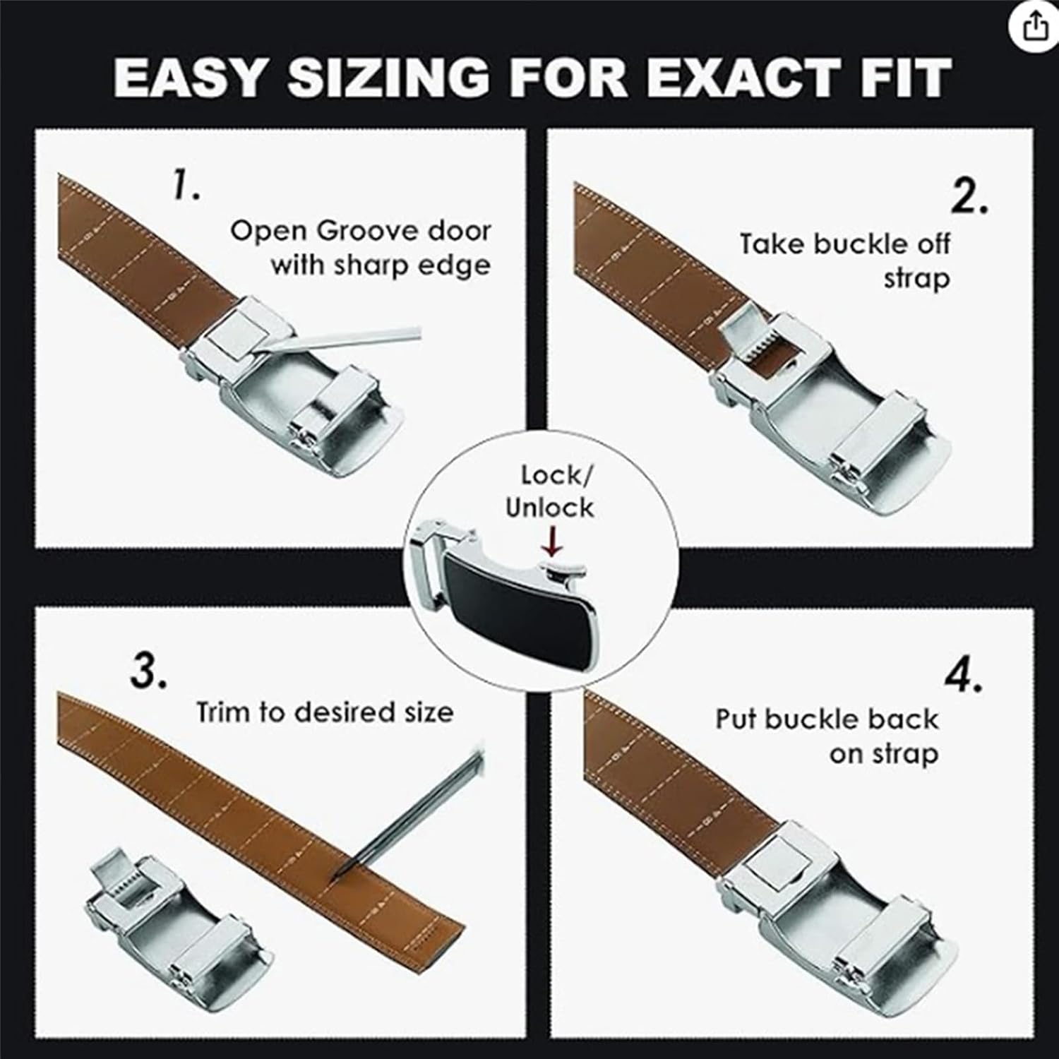 Roxoni Men's Ultra Soft Geniune Leather Rachet Belt & Wallet Gift Box