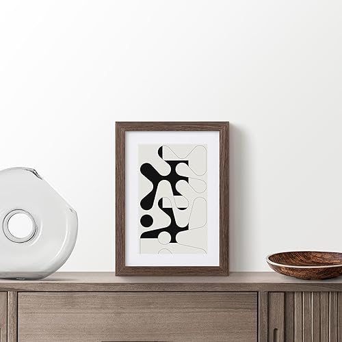 Miniatura 8 de TONES FRAME DESIGN Madera ecológica marrón rústica de 12 x 16 pulgadas, arte de pared, marco de fotos, tamaño de paspartú de 9 x 12 pulgadas, marco