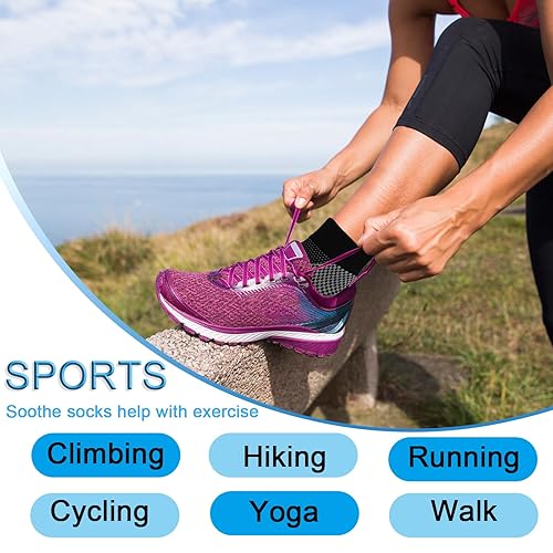 Miniatura 6 de PIVOFF Calcetines para fascitis plantar, tobillera de compresión, calcetines de neuropatía para mujeres y hombres