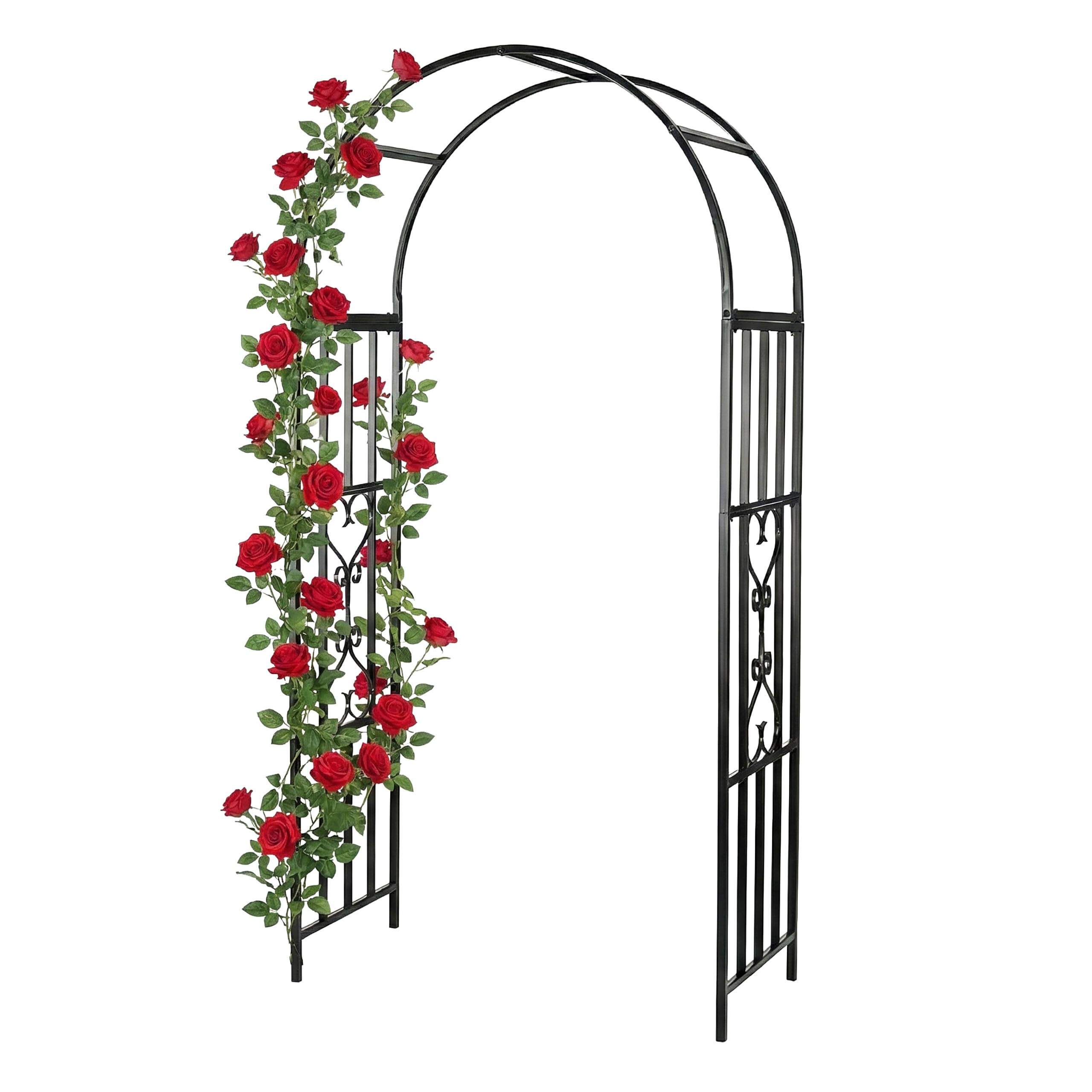 Relaxdays Arche métallique de Jardin pour Plantes grimpantes, 206 x 50 x 114 cm, Noir