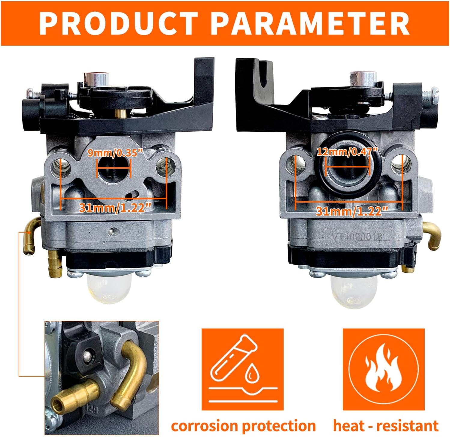 Ruixing OEM GX35 Carburetor for Honda GX25 GX25N GX25NT HHT35 HHT35S String Trimmer FG110 FG110K1 HHT25S 4 Cycle Engine Replaces 16100-Z0Z-815 16100-Z0H-825 for Mantis Tiller Parts