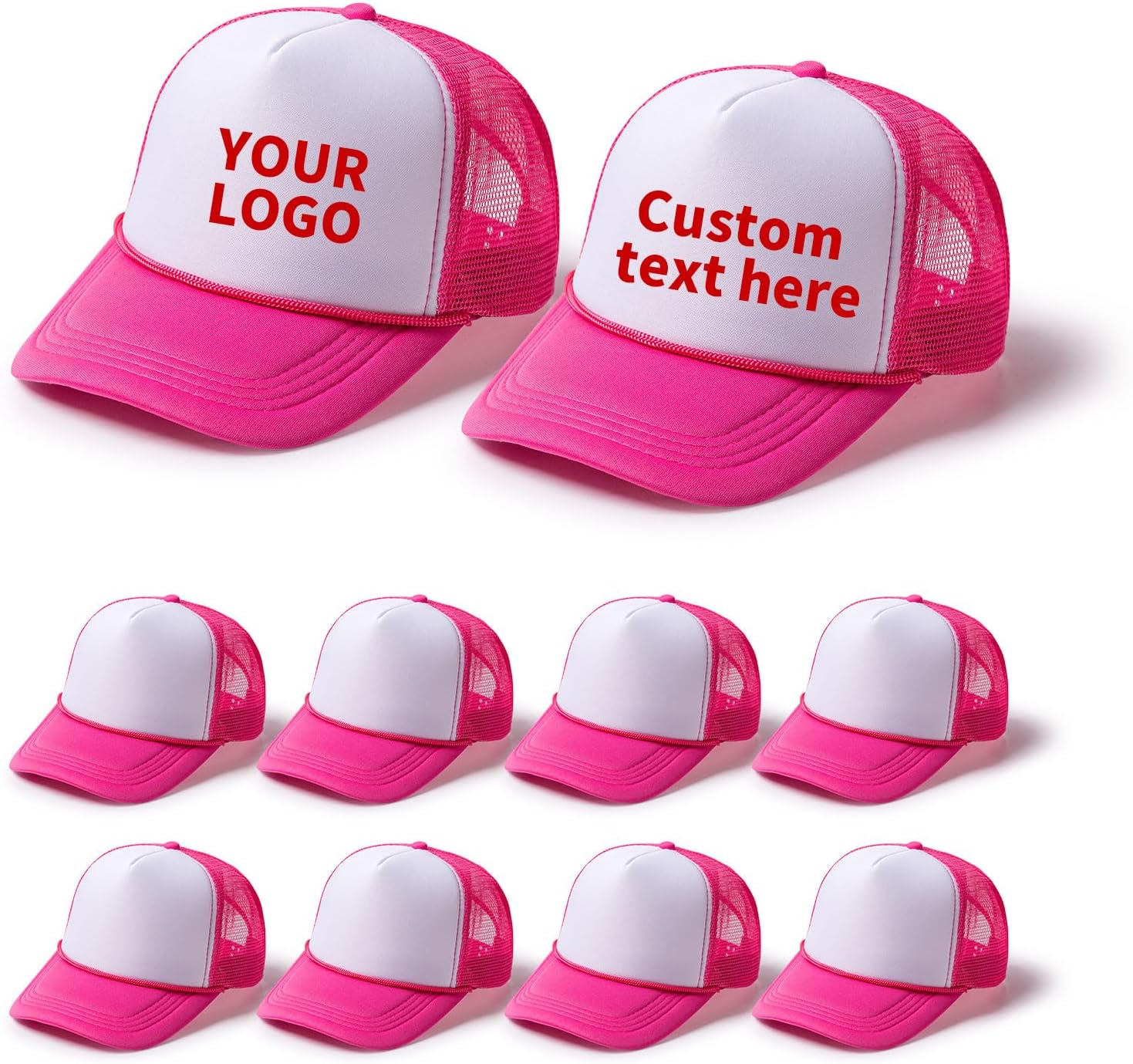 10 Blank Trucker Hats Bulk with Decorative Ropes,Men and Women Hat Bulk Heat Transfer Graffiti Hats